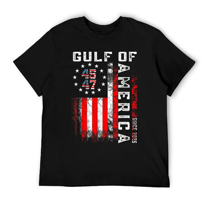 Gulf Of Usa America Funny Vintage Usa Flag Relaxed-fit T-Shirt