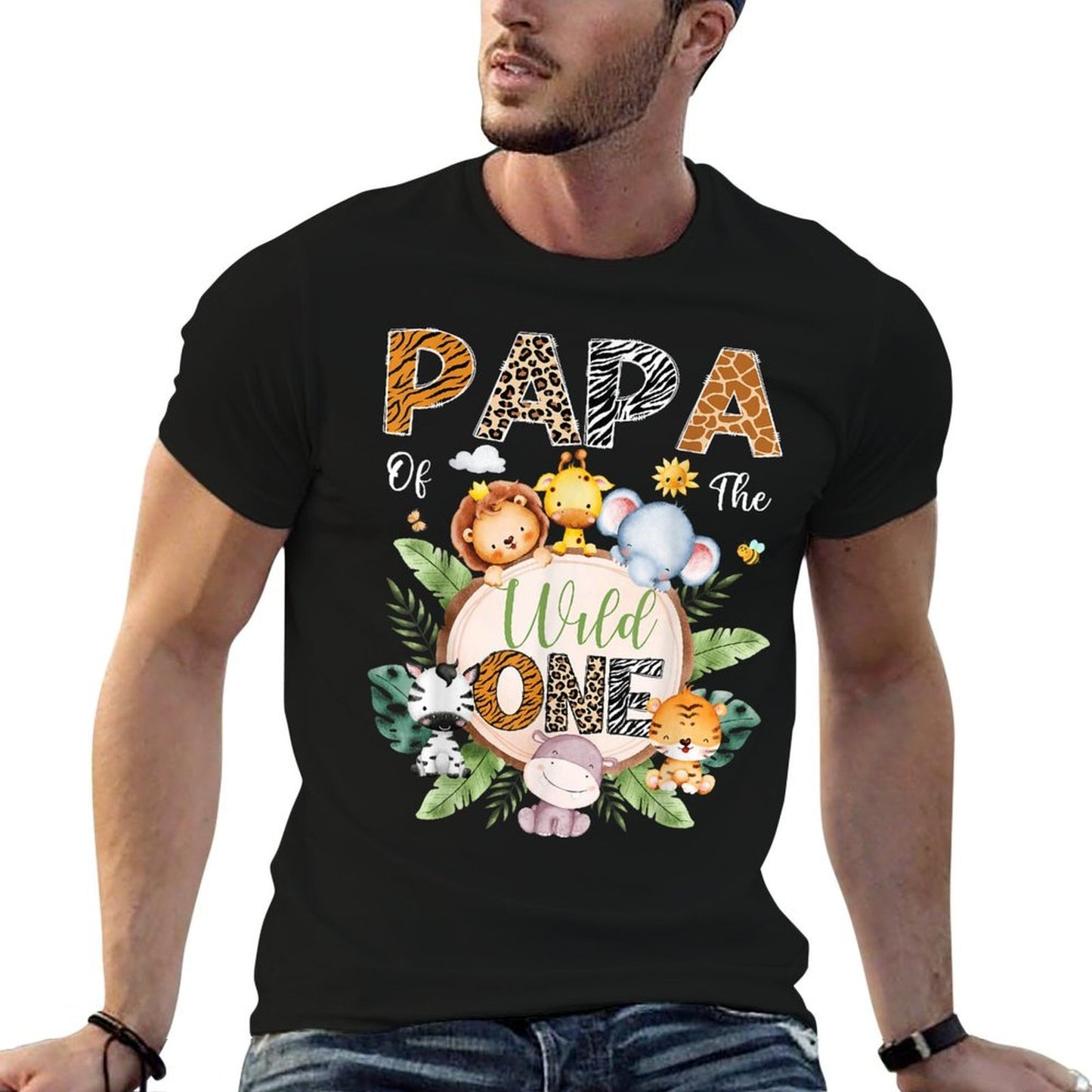 Papa Of The Wild One 1St Birthday Safari Jungle Animal Comfortable T-Shirt