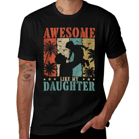 Awesome Like My Daughter Mom Dad Mother's Day Father's Day  Rolled Sleeves T-Shirt