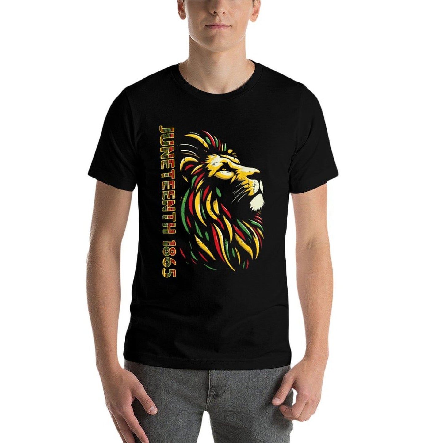 Juneteenth Lion Black African June 19th Men Women Kids  Slim-fit Cut T-Shirt