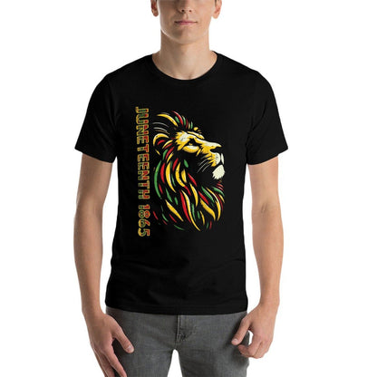 Juneteenth Lion Black African June 19th Men Women Kids  Slim-fit Cut T-Shirt