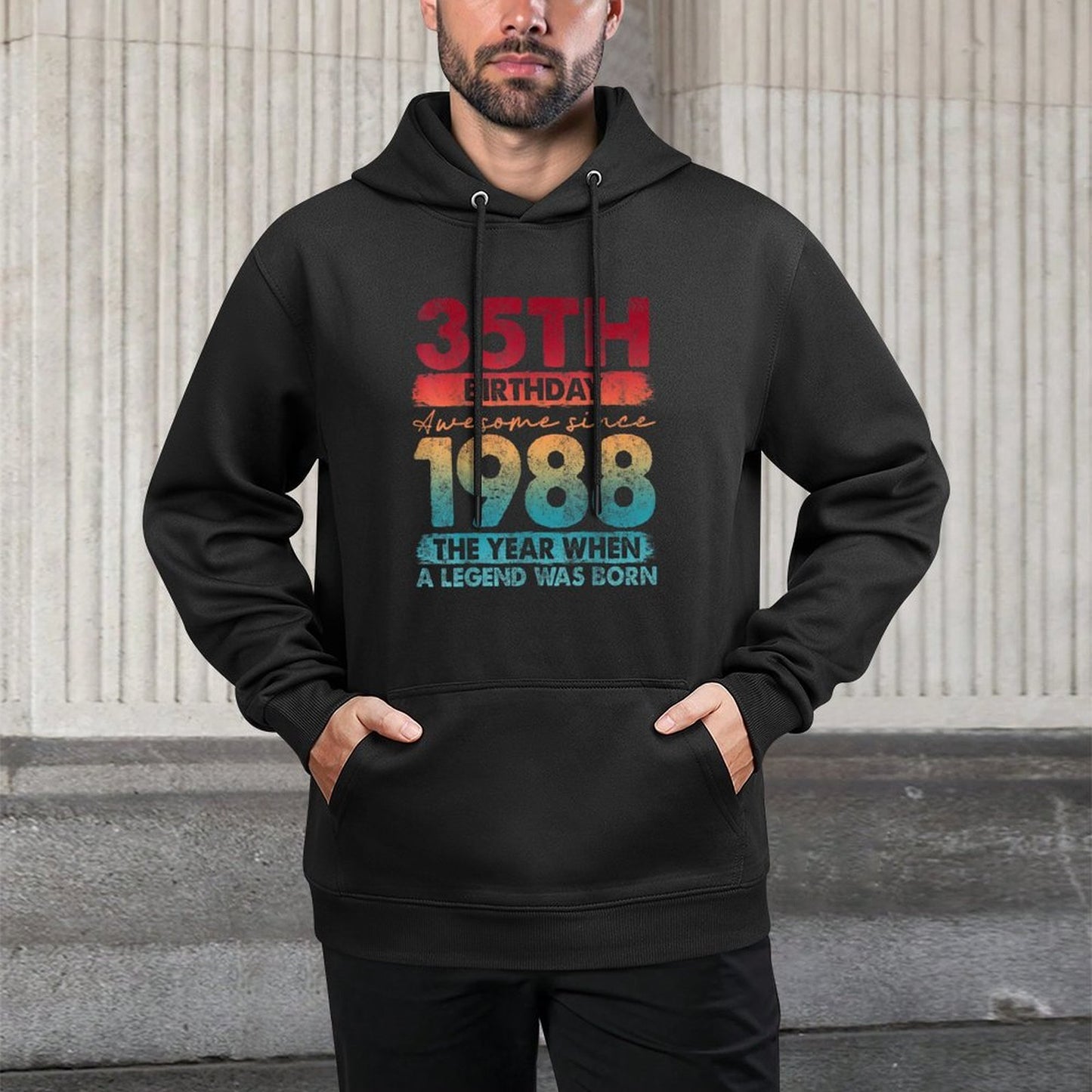 Vintage 1988 35 Year Old Gifts Limited Edition 35th Birthday Customizable Surface Hoodie