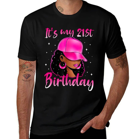 It's My 21st Birthday Queen 21 Years Old Afro Girl Women  Versatile T-Shirt