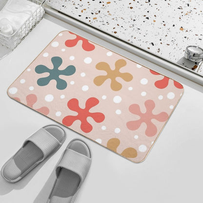 Pretty Mid Century Modern Floral Pattern 848  Long-Lasting Bath Mat