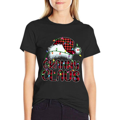 Granny Claus Christmas Lights Pajama Family Matching  Quick-drying T-Shirt