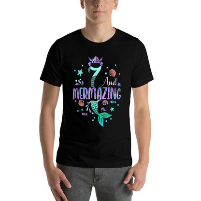 Its My Mermazing 7th Birthday Mermaid Girl Theme 7 Yrs Old  Lightweight T-Shirt