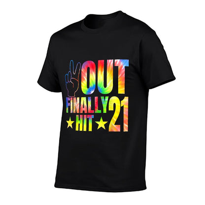 Peace Out Finally Hit 21 Year Old 21st Birthday Party  Vintage-inspired T-Shirt
