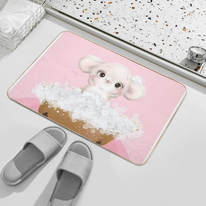 Cute Baby Mouse in A Bathtub, Girls Bathroom Print, Baby Animals in Tub, Whimsy Animal, Kids Bathroom Art  Pet-Safe Bath Mat