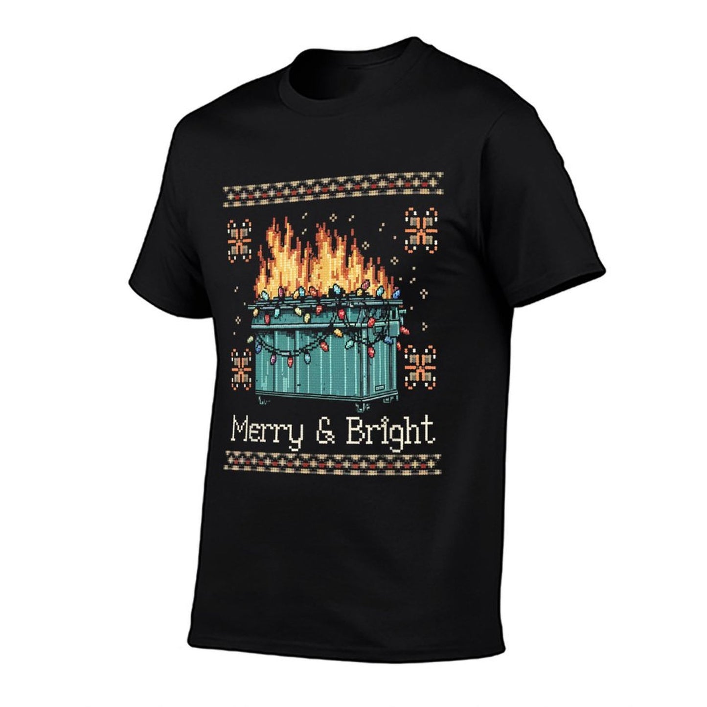 Ugly Christmas Sweater Dumpster Fire - Merry And Bright  Soft T-Shirt