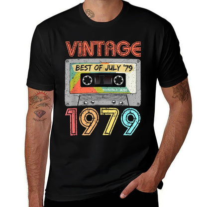 July 1979 40th Birthday  Mens Womens Vintage 1979  High-quality Stitching T-Shirt