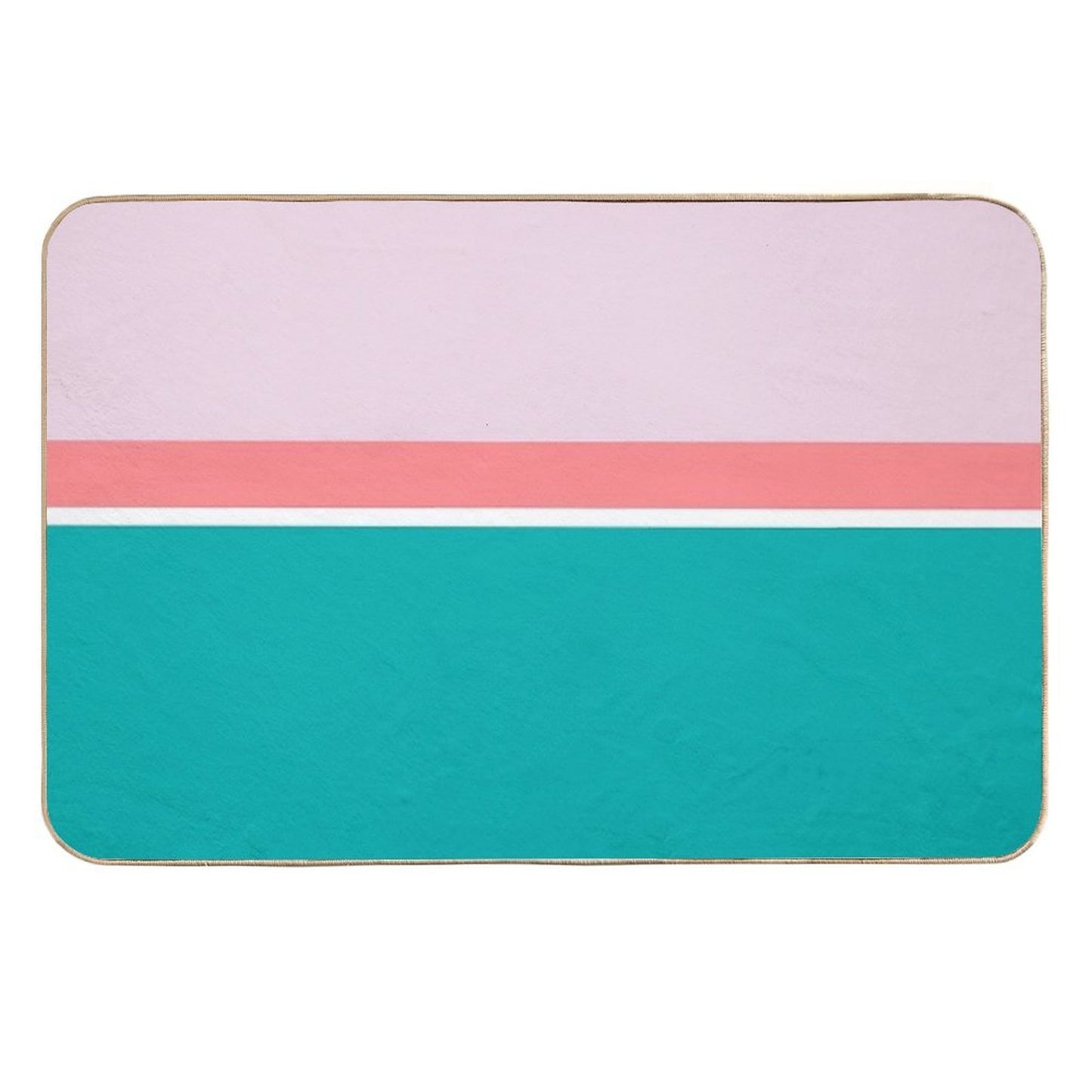 Lines Print Pink, Mediumturquoise And Lightcoral  Anti-Trip Bath Mat