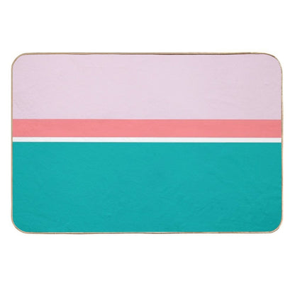 Lines Print Pink, Mediumturquoise And Lightcoral  Anti-Trip Bath Mat