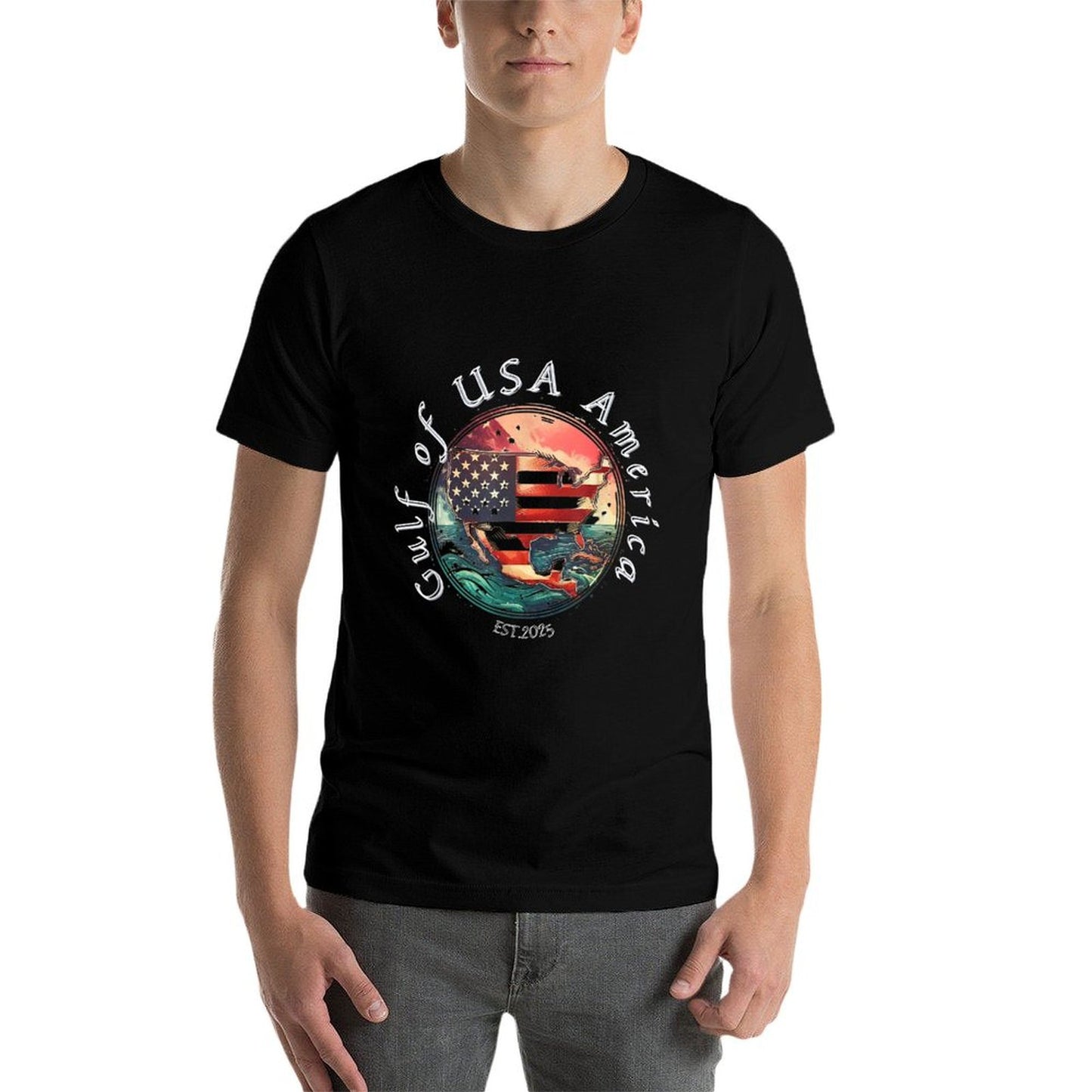 Gulf Of US America Est 2025 Retro Vintage Lightweight T-Shirt