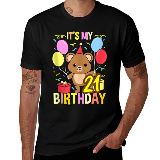 Its My 21st Birthday Teddy Bear  Summer-ready Fabric T-Shirt