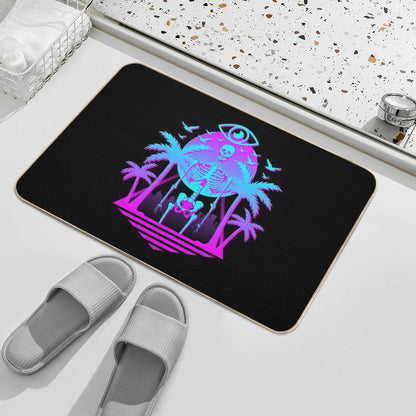 Radical Retro 80's Skeleton  Toxin-Free Bath Mat