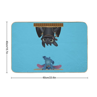 Besties Are As Mad As Each Other - Stitch And Toothless  Easy Maintenance Bath Mat
