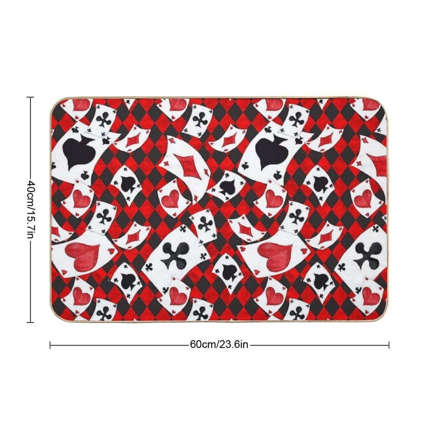 Whimsical Wonderland Flying Cards  Anti-Trip Bath Mat