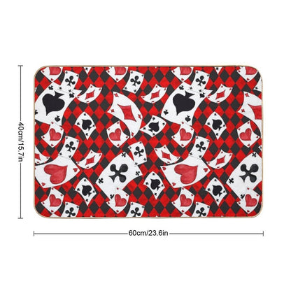 Whimsical Wonderland Flying Cards  Anti-Trip Bath Mat