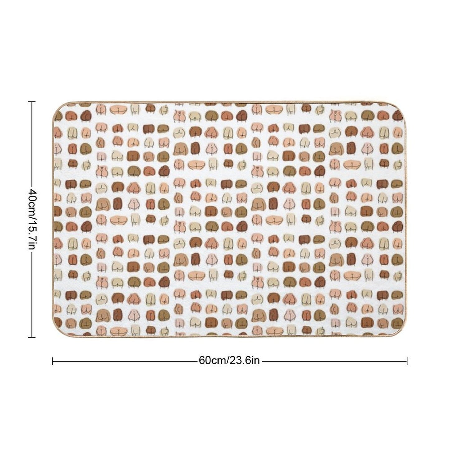 Love Butts - Shapes And Sizes  Versatile Bath Mat