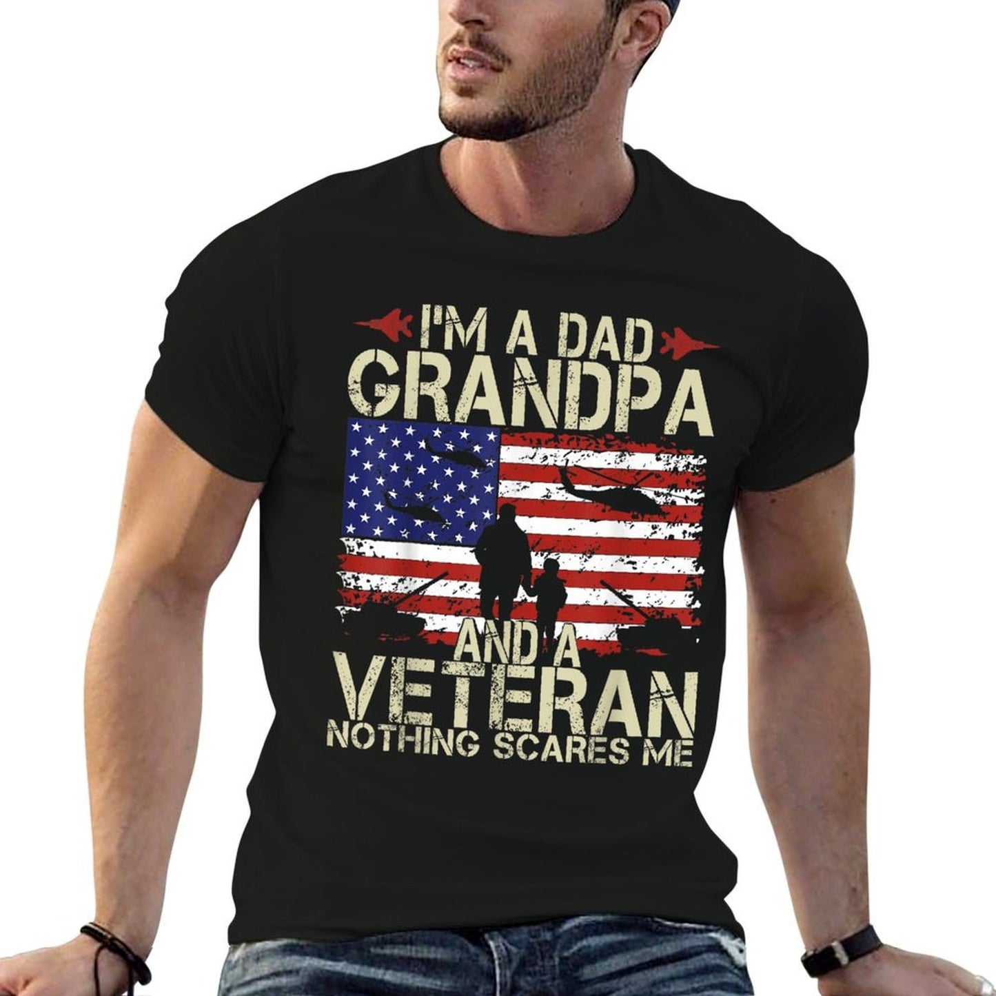 I'm A Dad Grandpa And Veteran Fathers Day Papa Grandpa Gifts Comfortable T-Shirt