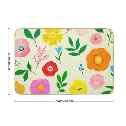 Floral  Pattern  Pet-Safe Bath Mat