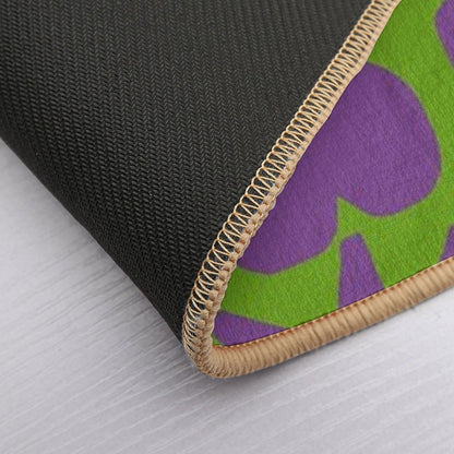 Iconic Retro Scandinavian Summer Flowers in Green And Purple  Versatile Bath Mat