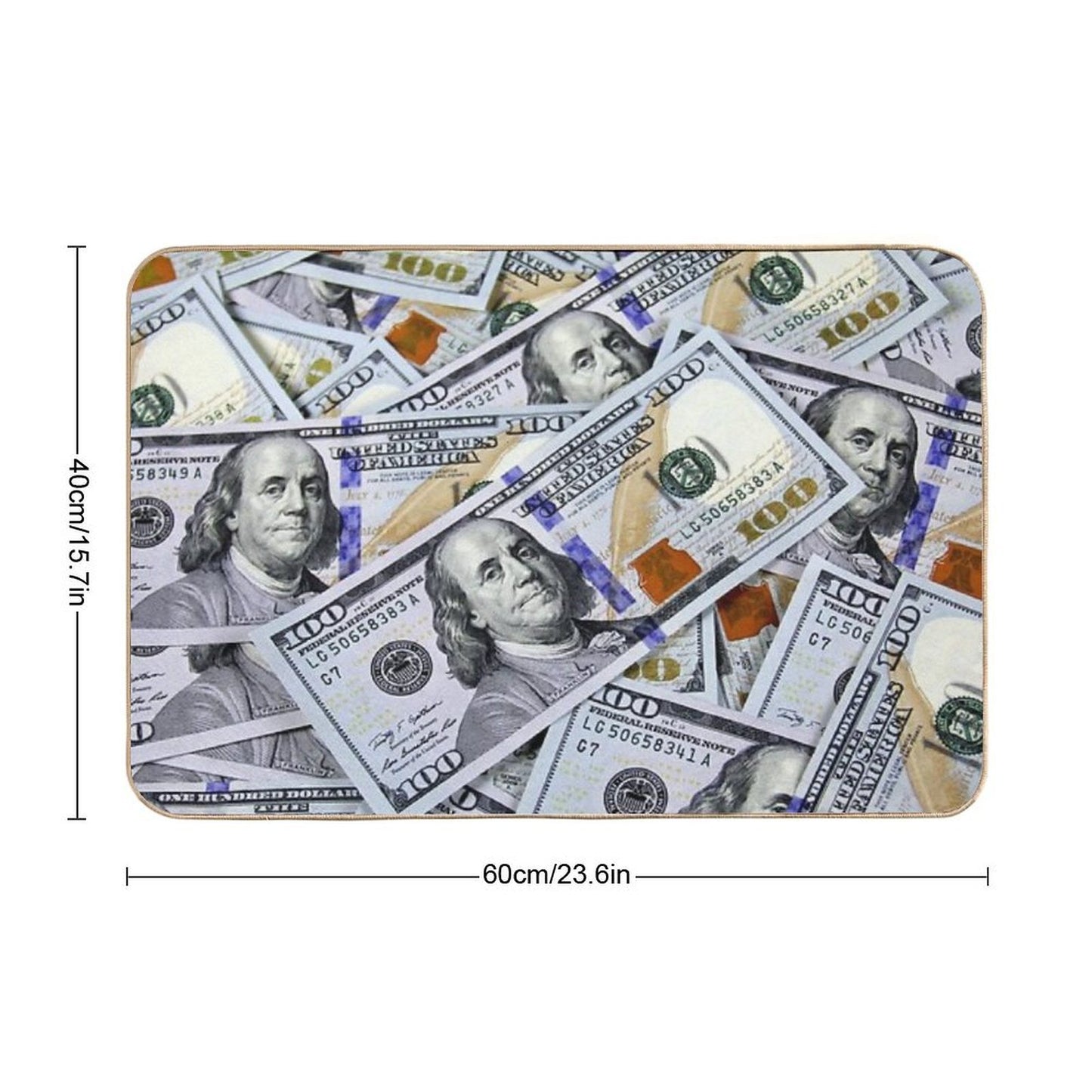 One Hundred Dollar Bills  Anti-Trip Bath Mat