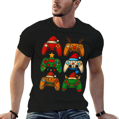 Christmas Gamer Game Controller Xmas Gaming Boys Kids Men  Fade-proof Color T-Shirt