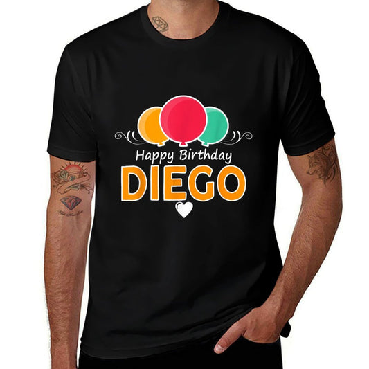 Happy Birthday Saying Diego  Fade-proof Color T-Shirt