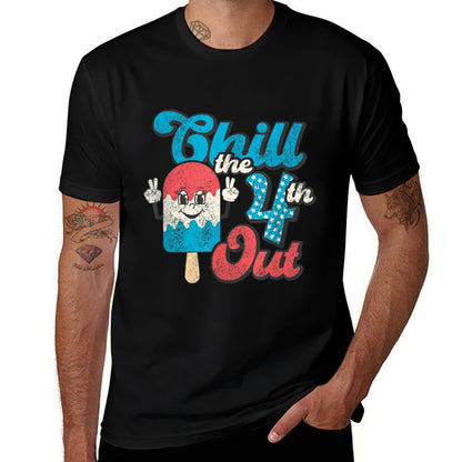 Retro Chill The Fourth Out Cute 4th of July Women Popsicle  Soft T-Shirt