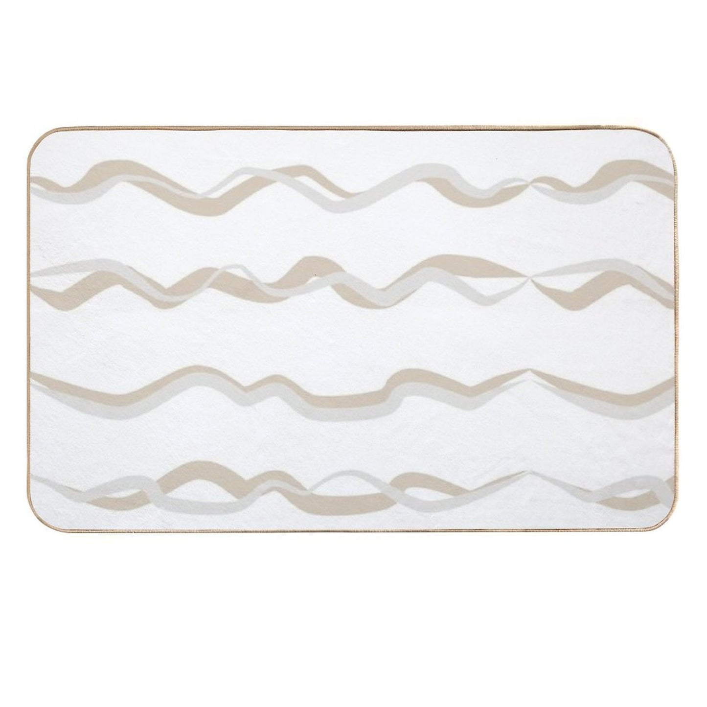 Abstract Waves (Beige)  Odorless Bath Mat