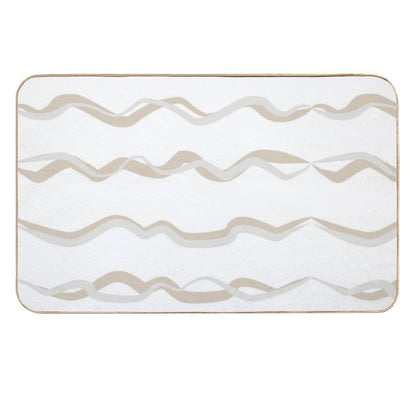Abstract Waves (Beige)  Odorless Bath Mat