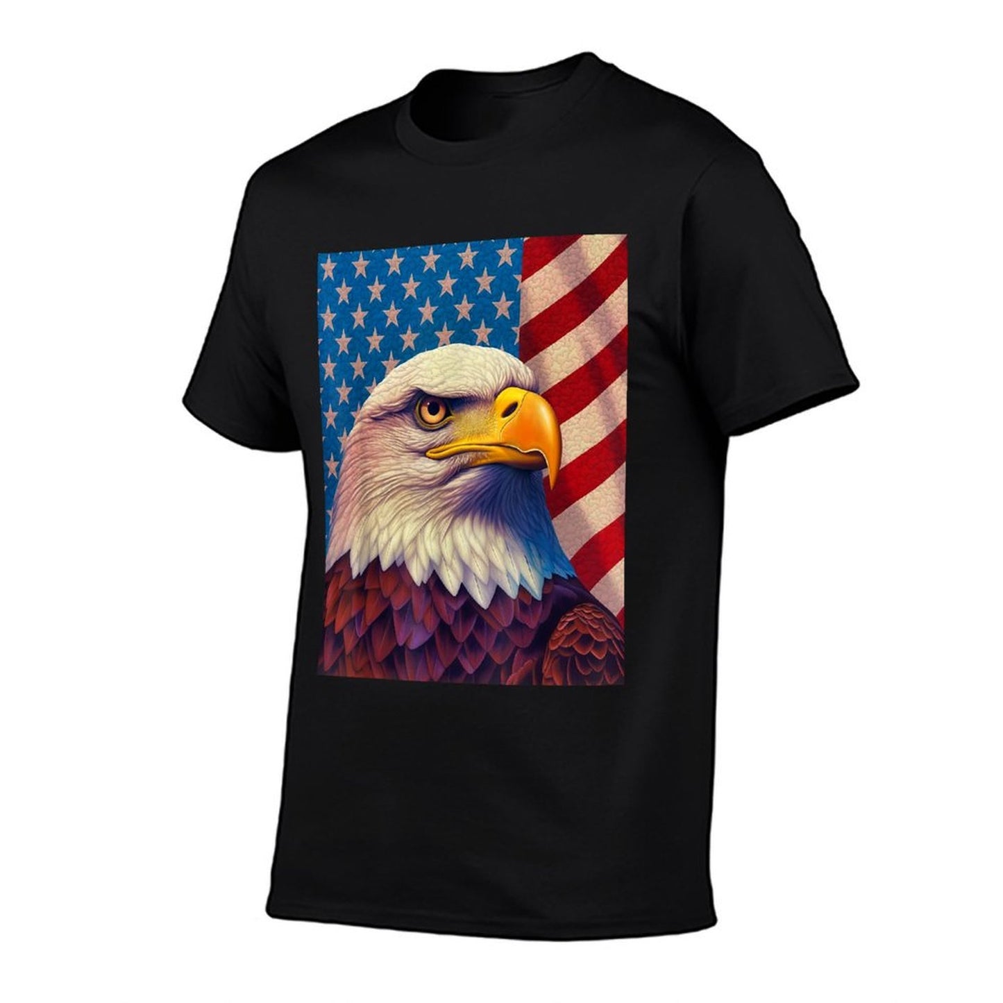 July 4th Independence Day Fourth of July Op Art Bald Eagle  High-quality Stitching T-Shirt