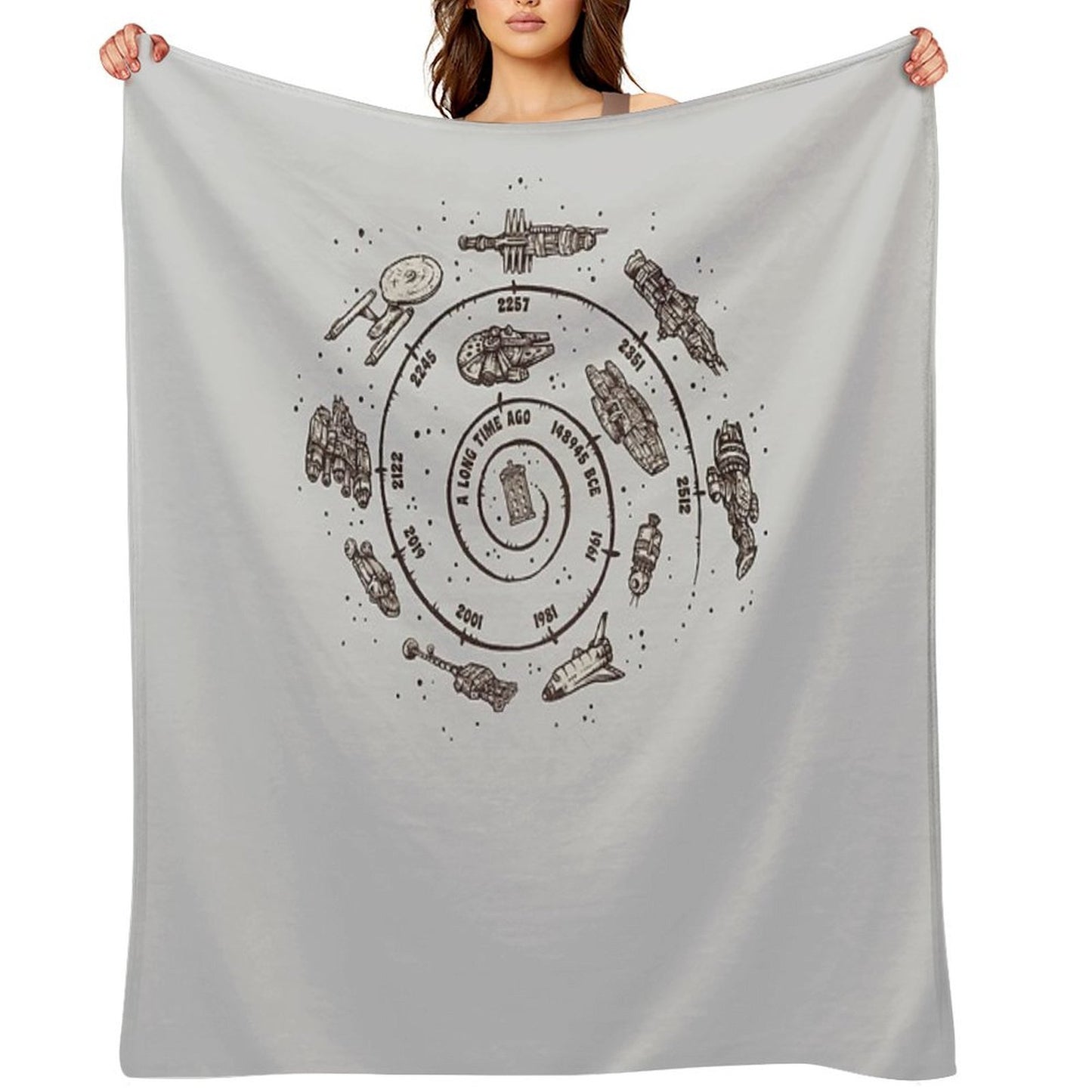 Timeline Shrink-resistant Throw Blanket