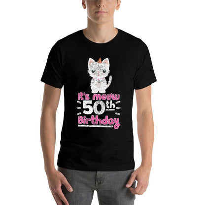 Cute Kitten Kitty Cat 50th Birthday Women 50 Years  Soft T-Shirt