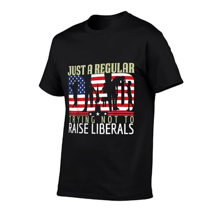Just A Regular Dad Trying Not To Raise Liberals Father's Day  Heathered Texture T-Shirt
