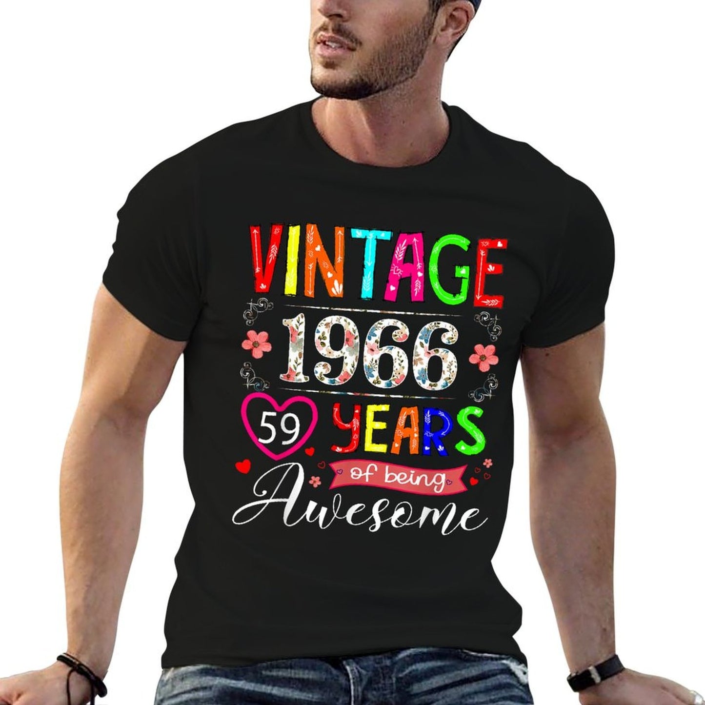59 Year Old Vintage 1966 Floral 59th Birthday Girl Women  Breathable T-Shirt