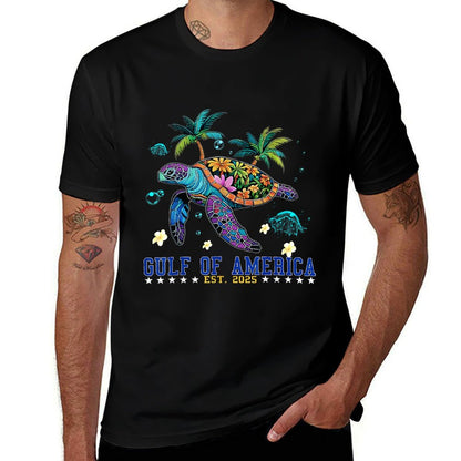 Retro Gulf Of US America 2025 American Flag Gulf Mexico Slim-fit Cut T-Shirt