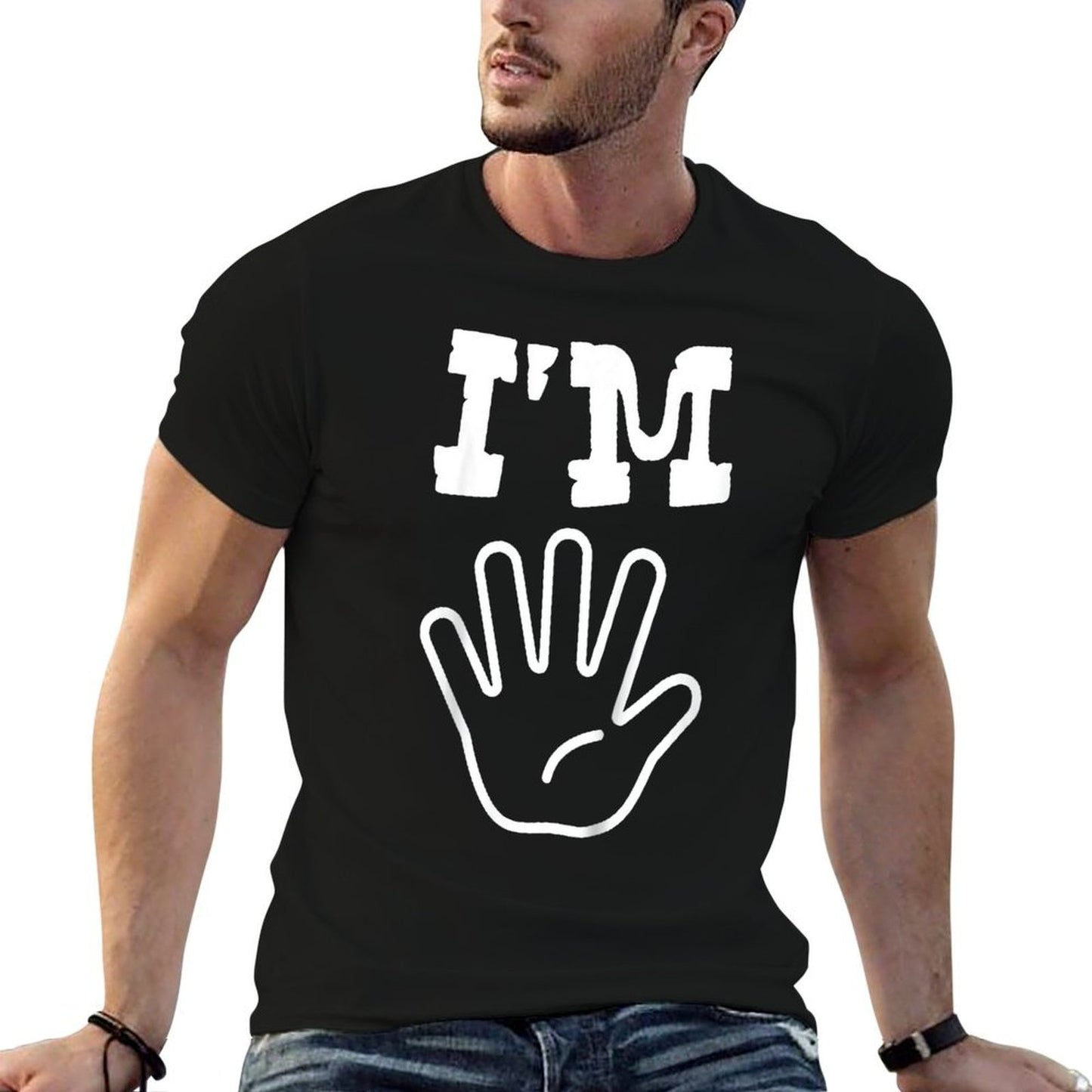 Kids I'm This Many I'm Five Fingers Hand 5th Birthday  Stretchy T-Shirt
