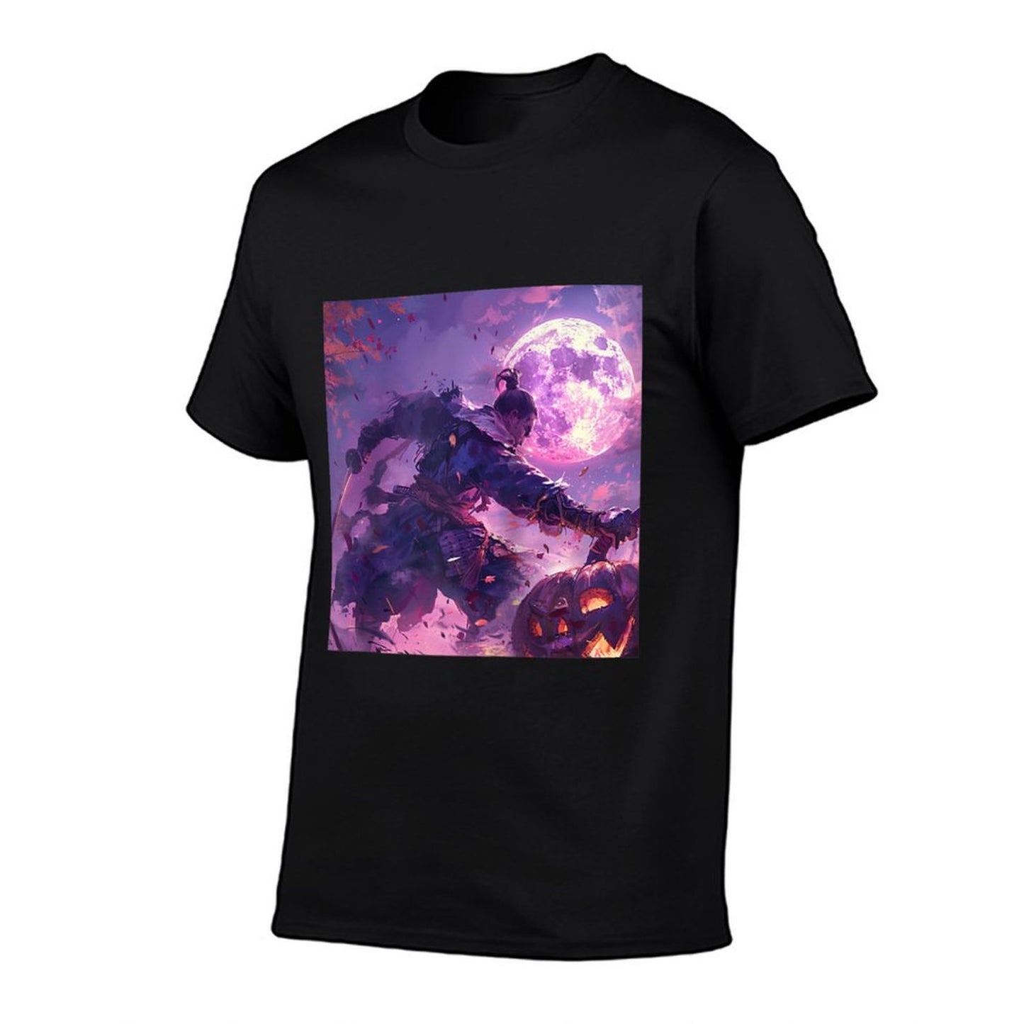 Samurai's Twilight Quest on Halloween's Dark Edge Raglan Baseball  Trendy Pattern T-Shirt