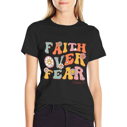 Christian-Shirt Girls Faith Over Fear Cute Jesus Kids Youth  Moisture-wicking T-Shirt