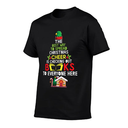 The Best Way To Spread Christmas Cheer Is Checking Out Books  Rolled Sleeves T-Shirt