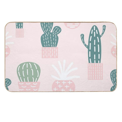 Cute Cacti on Pink Background  Absorbent Bath Mat
