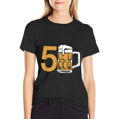 Beer Humor for Your 50th Birthday  Fade-proof Color T-Shirt