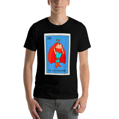 El Enmascarado Funny Card Mexican Lottery Card  Ribbed Collar T-Shirt