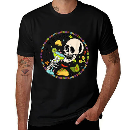 Cinco De Mayo Tacos And Margs Mexican Fiesta Party Skull  Trendy Pattern T-Shirt