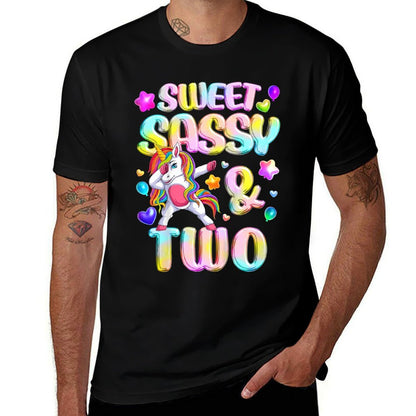 Kids 2nd Birthday Girl Sweet Sassy And Two 2 Years Old Girls  Classic T-Shirt