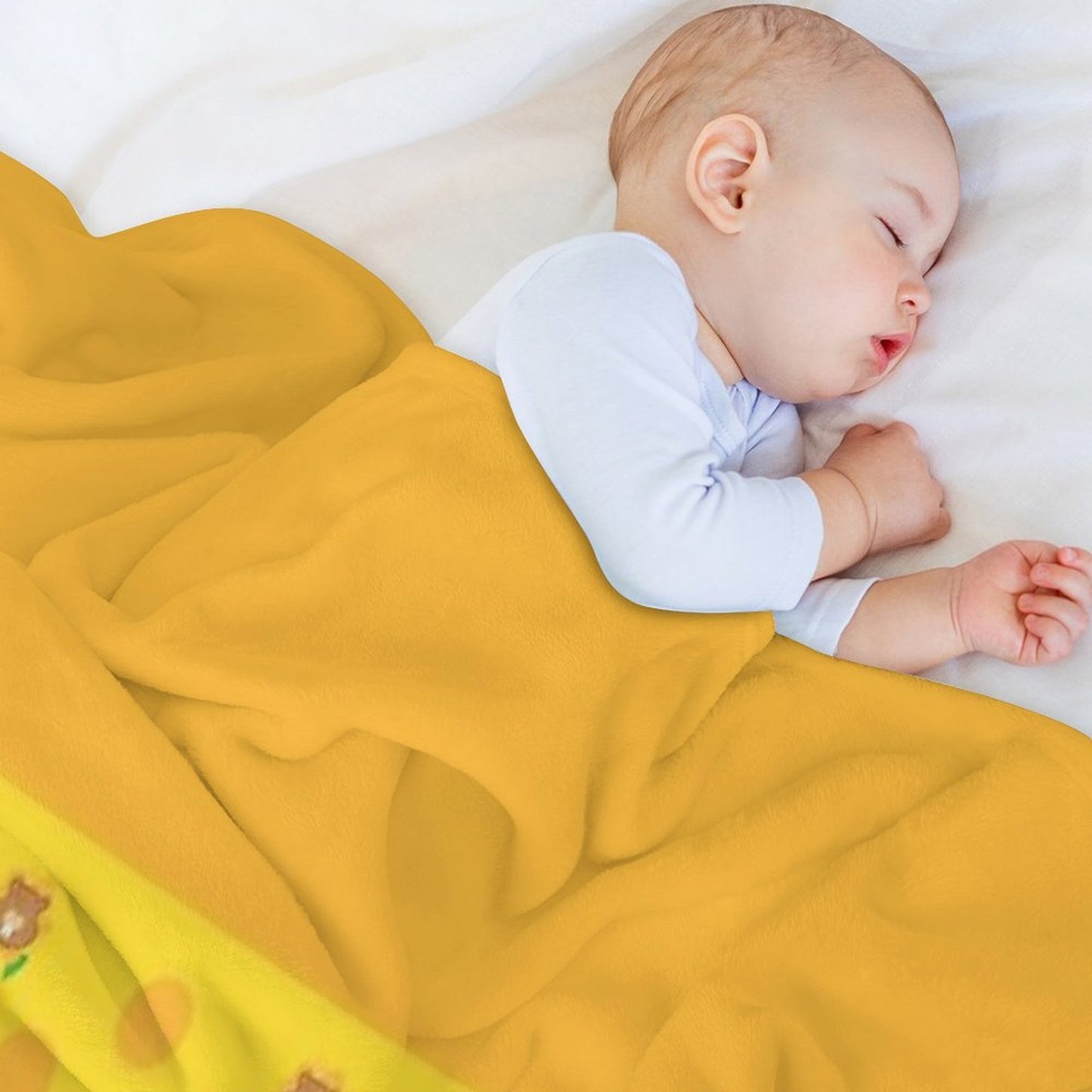 Sunflower Yellow Colorful Print – Cute Cartoon Beaver Taffy Floral Design Multi-functional Throw Blanket