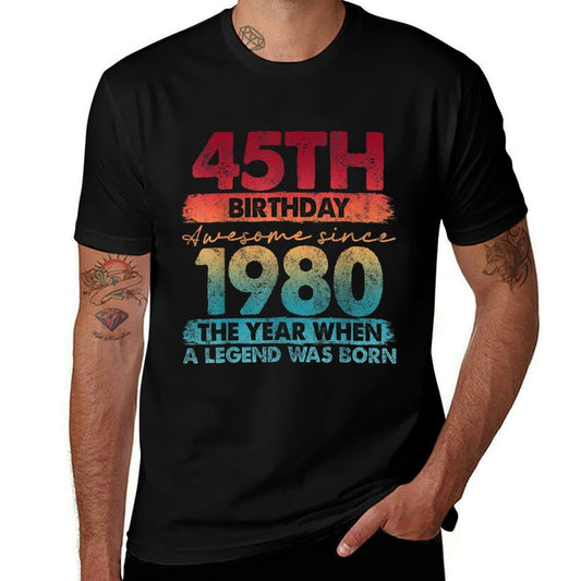 45 Year Old Gifts Vintage 1980 Limited Edition 45th Birthday  High-quality Stitching T-Shirt