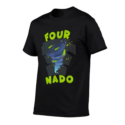 Fournado 4 Year Old Kids Birthday Fourth Birthday T-shirt  Oversized Silhouette T-Shirt